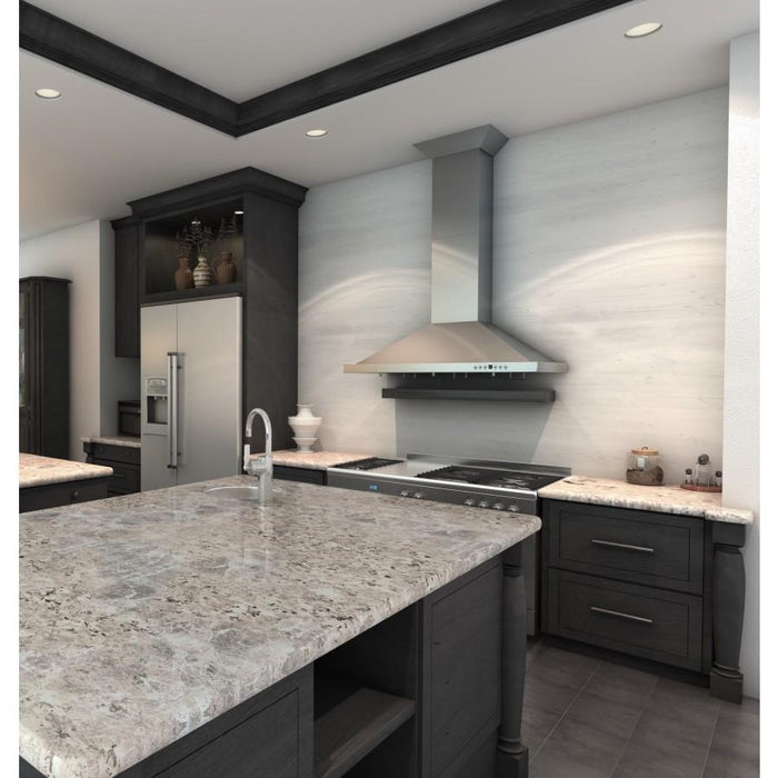 ZLINE 36" Stainless Steel Wall Range Hood, Crown Molding, KBCRN - 36 - Farmhouse Kitchen and Bath