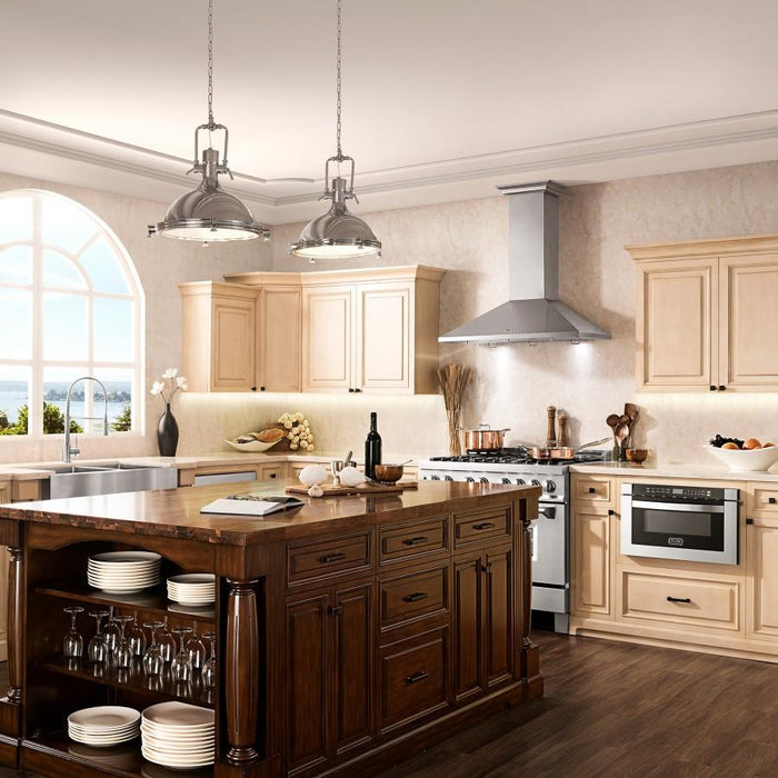 ZLINE 36" Stainless Steel Wall Range Hood, Crown Molding, KL2CRN - 36 - Farmhouse Kitchen and Bath