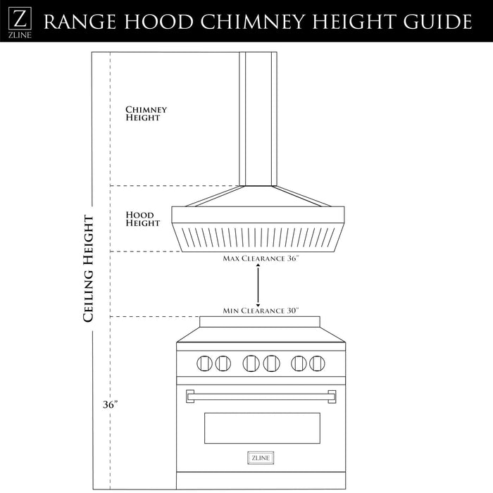 ZLINE 36" Stainless Steel Wall Range Hood KN - 36 - Farmhouse Kitchen and Bath