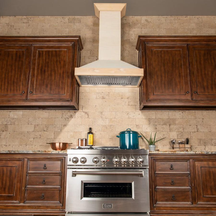 ZLINE 36" Unfinished Wooden Wall Range Hood, KBUF - 36 - Farmhouse Kitchen and Bath