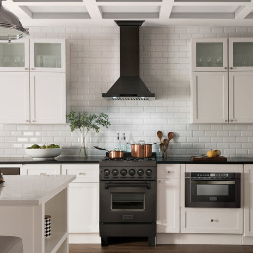 ZLINE 36" Wall Black Stainless Range Hood, Crown Speakers, BSKBNCRN - BT - 36 - Farmhouse Kitchen and Bath