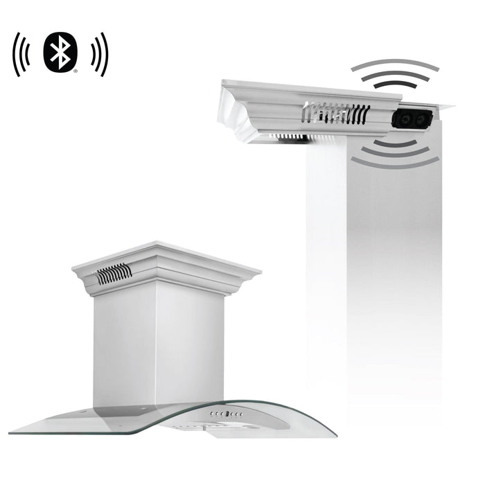 ZLINE 36" Wall Mount Range Hood, Bluetooth Speakers, KN4CRN - BT - 36 - Farmhouse Kitchen and Bath