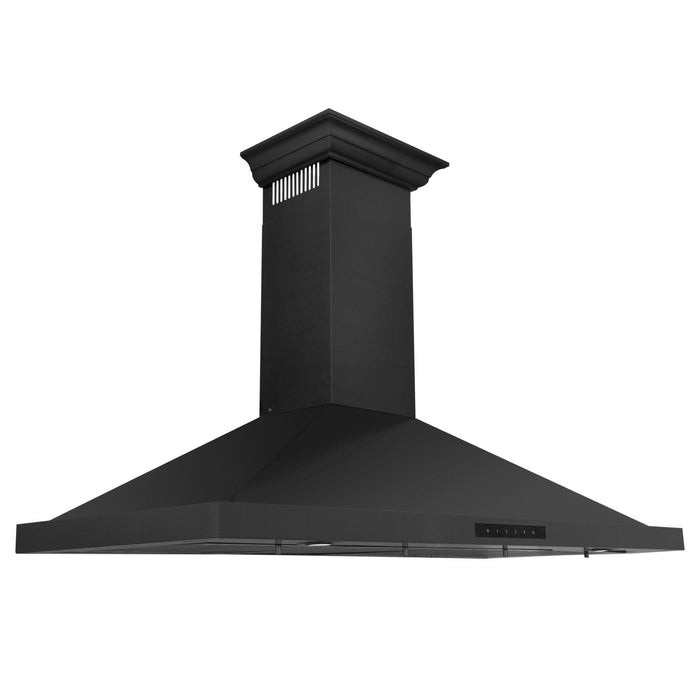 ZLINE 36" Wall Range Hood, Black Stainless, Crown Molding, BSKBNCRN - 36 - Farmhouse Kitchen and Bath