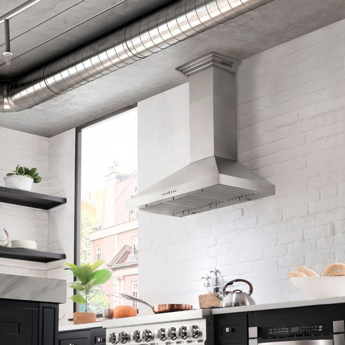 ZLINE 36" Wall Range Hood, Built - in CrownSound® Bluetooth Speakers, KL3CRN - BT - 36 - Farmhouse Kitchen and Bath