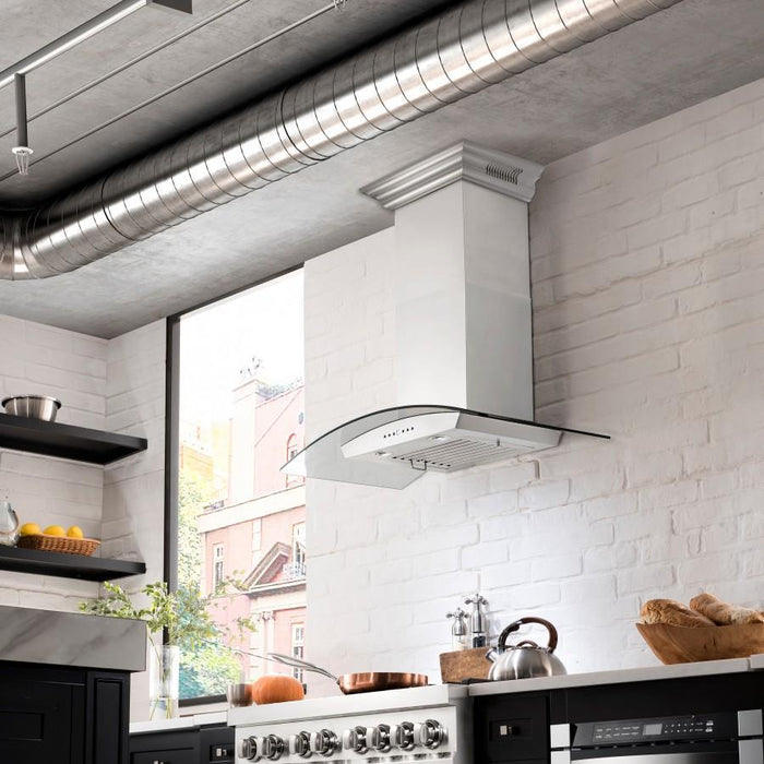 ZLINE 36" Wall Range Hood, Built - in CrownSound® Bluetooth Speakers, KZCRN - BT - 36 - Farmhouse Kitchen and Bath