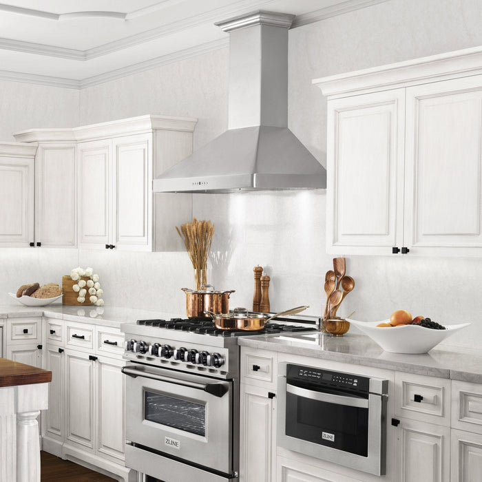 ZLINE 36" Wall RangeHood, Stainless, CrownSound Speakers, KF2CRN - BT - 36 - Farmhouse Kitchen and Bath