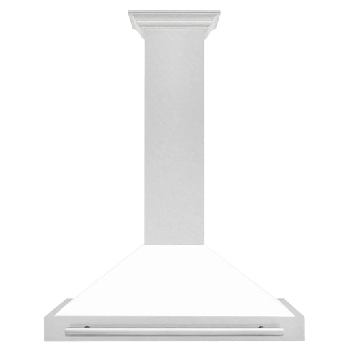 ZLINE 36" White Matte Range Hood, Stainless Steel Handle KB4SNX - WM - 36 - Farmhouse Kitchen and Bath