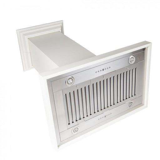 ZLINE 36" Wooden Island Range Hood in Cottage White, KBiTT - 36 - Farmhouse Kitchen and Bath
