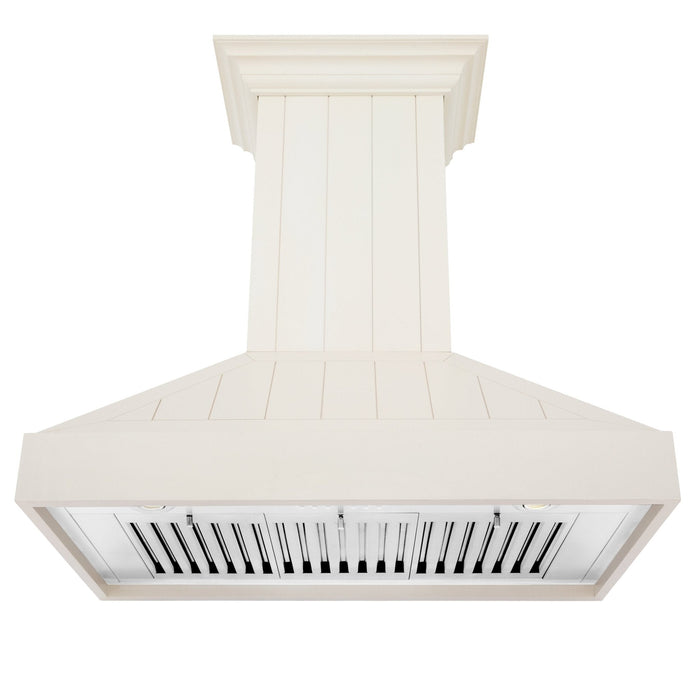 ZLINE 36" Wooden Wall Mount Range Hood in Cottage White, KPTT - 36 - Farmhouse Kitchen and Bath