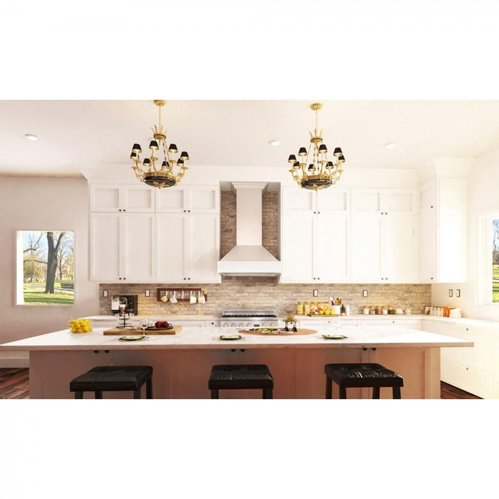 ZLINE 36" Wooden Wall Range Hood, Cottage White, KBTT - 36 - Farmhouse Kitchen and Bath