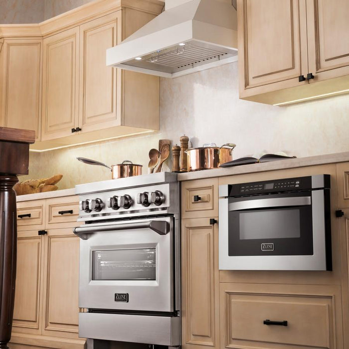 ZLINE 36" Wooden Wall Range Hood, Cottage White, KBTT - 36 - Farmhouse Kitchen and Bath