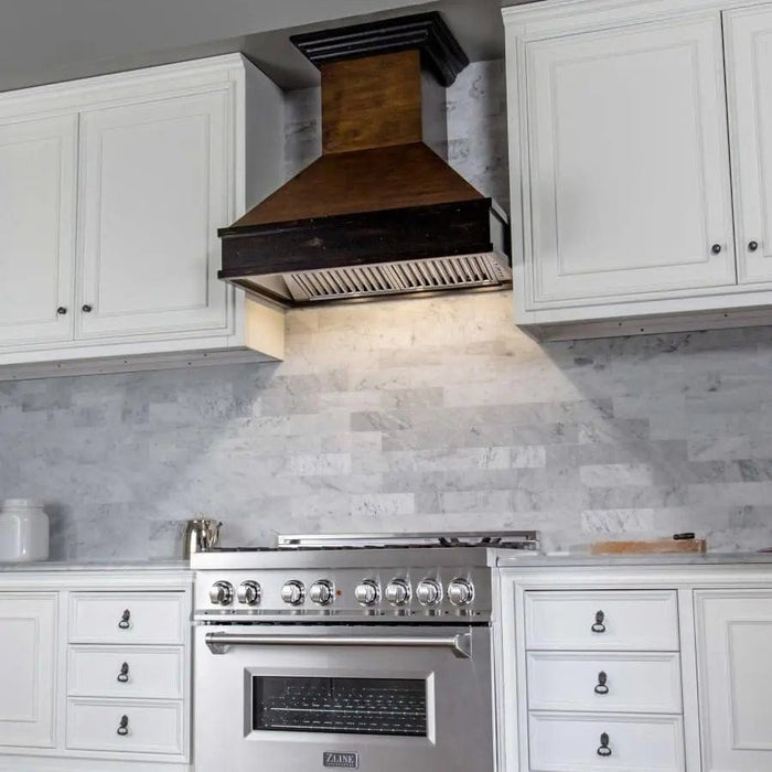 ZLINE 36" Wooden Wall Range Hood, Crown Molding 329AH - 36 - Farmhouse Kitchen and Bath