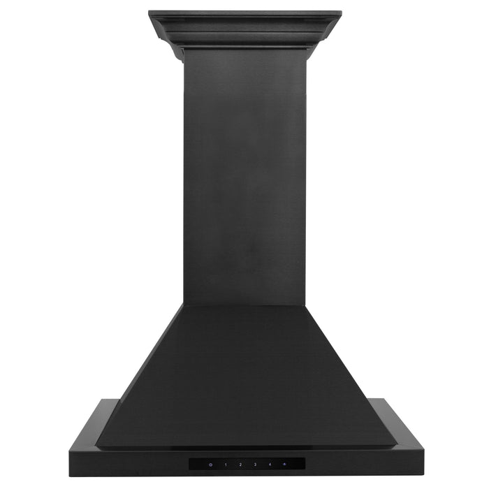 ZLINE 42" Wall Range Hood, Black Stainless, Crown Molding, BSKBNCRN - 42 - Farmhouse Kitchen and Bath