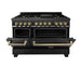 ZLINE 48" Autograph Dual Fuel Range, Black Stainless, Gold, RABZ - 48 - G - Farmhouse Kitchen and Bath