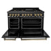 ZLINE 48" Autograph Dual Fuel Range, Black Stainless, Gold, RABZ - 48 - G - Farmhouse Kitchen and Bath