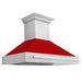 ZLINE 48" Autograph DuraSnow Red Stainless Wall Range Hood 8654SNX - RM - 48 - Farmhouse Kitchen and Bath
