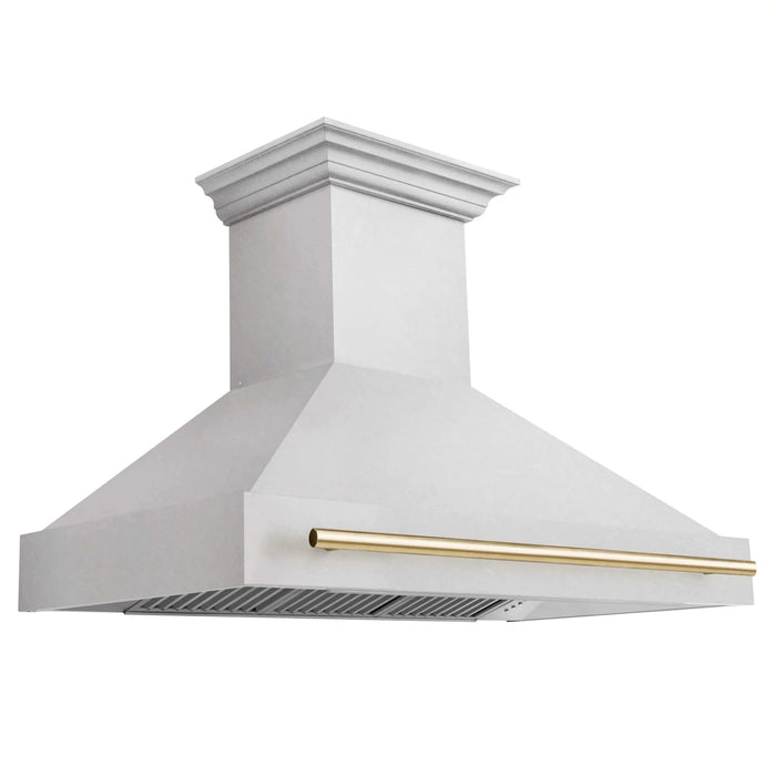 ZLINE 48" Autograph DuraSnow Stainless Steel Hood 8654SNZ - 48 - G - Farmhouse Kitchen and Bath