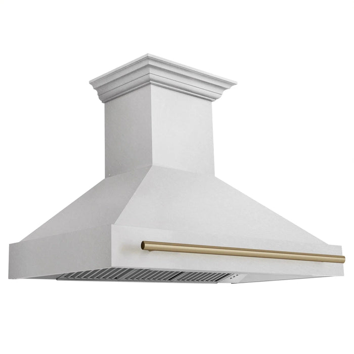 ZLINE 48" Autograph DuraSnow Stainless Steel Range Hood 8654SNZ - 48 - CB - Farmhouse Kitchen and Bath