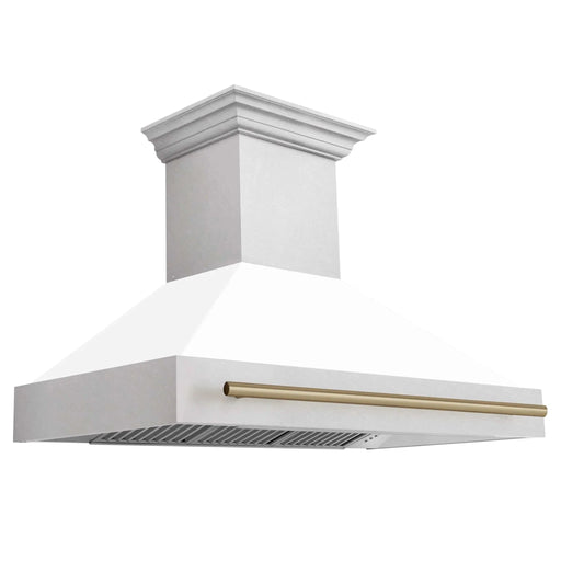 ZLINE 48" Autograph DuraSnow White Range Hood 8654SNZ - WM48 - CB - Farmhouse Kitchen and Bath