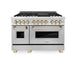 ZLINE 48" Autograph Edition, Dual Fuel Stainless Steel Range, RAZ - 48 - G - Farmhouse Kitchen and Bath