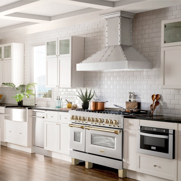 ZLINE 48" Autograph Edition, Dual Fuel Stainless Steel Range, RAZ - 48 - G - Farmhouse Kitchen and Bath