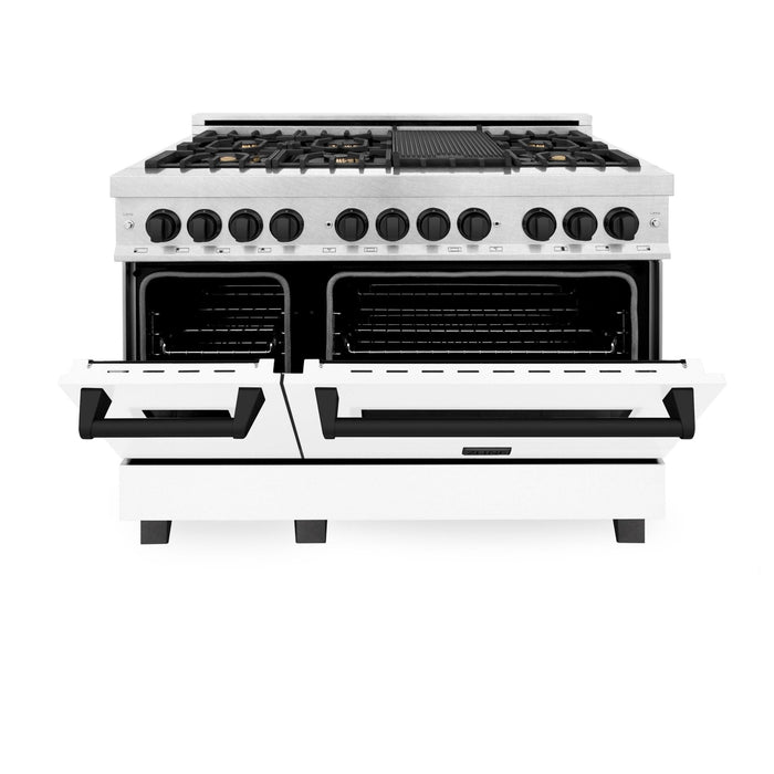 ZLINE 48" Autograph, Range, Dual Fuel, White door, RASZ - WM - 48 - MB - Farmhouse Kitchen and Bath