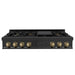 ZLINE 48" Autograph Rangetop, Black Stainless, Champagne Bronze Accents, RTBZ - 48 - CB - Farmhouse Kitchen and Bath