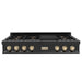 ZLINE 48" Autograph Rangetop, Black Stainless, Gold Accents, RTBZ - 48 - G - Farmhouse Kitchen and Bath
