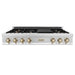 ZLINE 48" Autograph Rangetop, Stainless, Gold Accents, RTZ - 48 - G - Farmhouse Kitchen and Bath