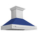 ZLINE 48" Autograph Stainless Blue Matt Wall Range Hood, 8654STX - BM - 48 - Farmhouse Kitchen and Bath