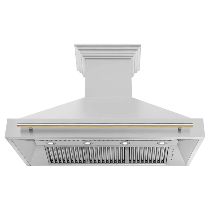 ZLINE 48" Autograph Stainless Wall Range Hood, 8654STZ - 48 - G - Farmhouse Kitchen and Bath