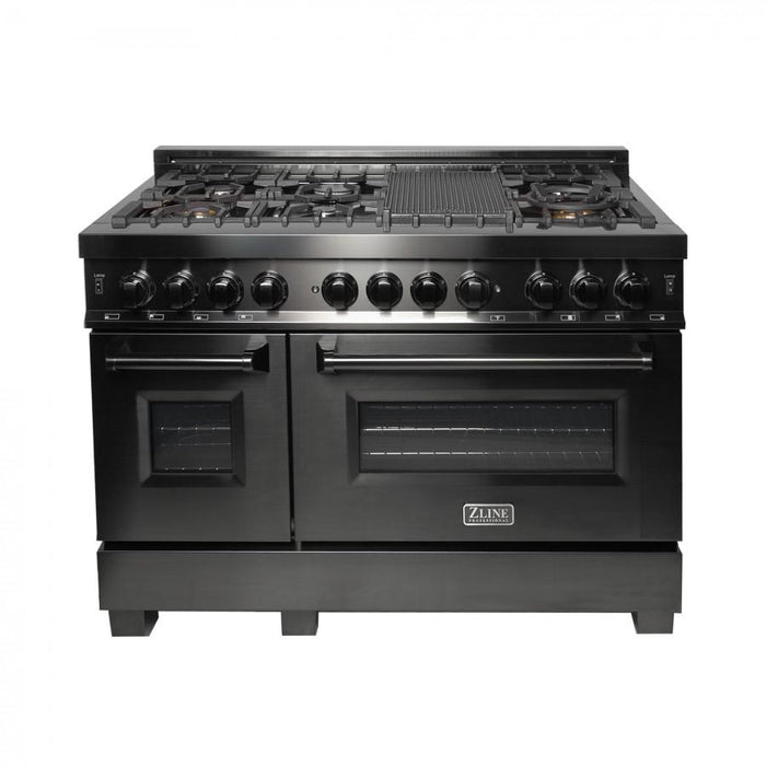 ZLINE 48" Black Stainless, Gas Burner, Electric Oven Range, RAB - 48 - Farmhouse Kitchen and Bath