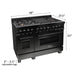 ZLINE 48" Black Stainless, Gas Burner, Electric Oven Range, RAB - 48 - Farmhouse Kitchen and Bath