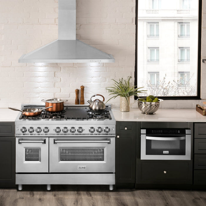 ZLINE 48" Bundle, Range RA48 & Wall Range Hood KB - 48, 2KP - RARH48 - Farmhouse Kitchen and Bath