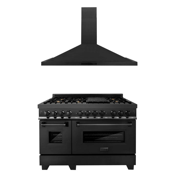ZLINE 48" Bundle Range RAB - BR - 48 & Wall Range Hood BSKBN, 2KP - RABRH48 - Farmhouse Kitchen and Bath