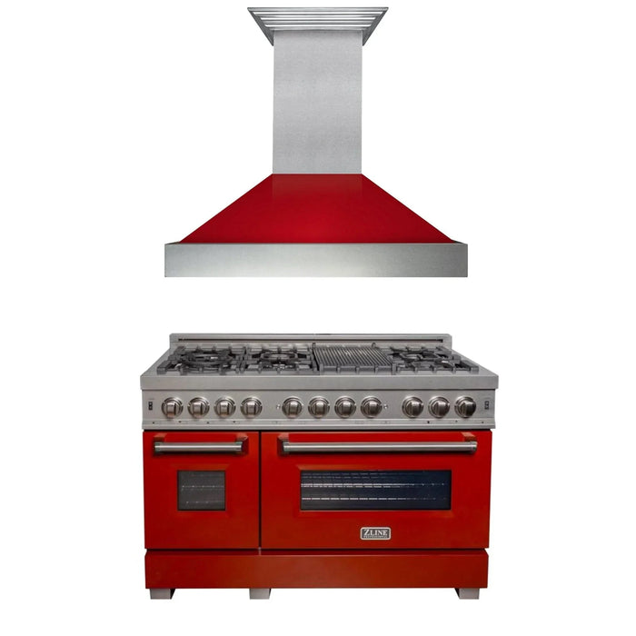 ZLINE 48" Bundle Range RAS - RG - 48 & Range Hood 8654RG - 48, 2KP - RASRGRH48 - Farmhouse Kitchen and Bath