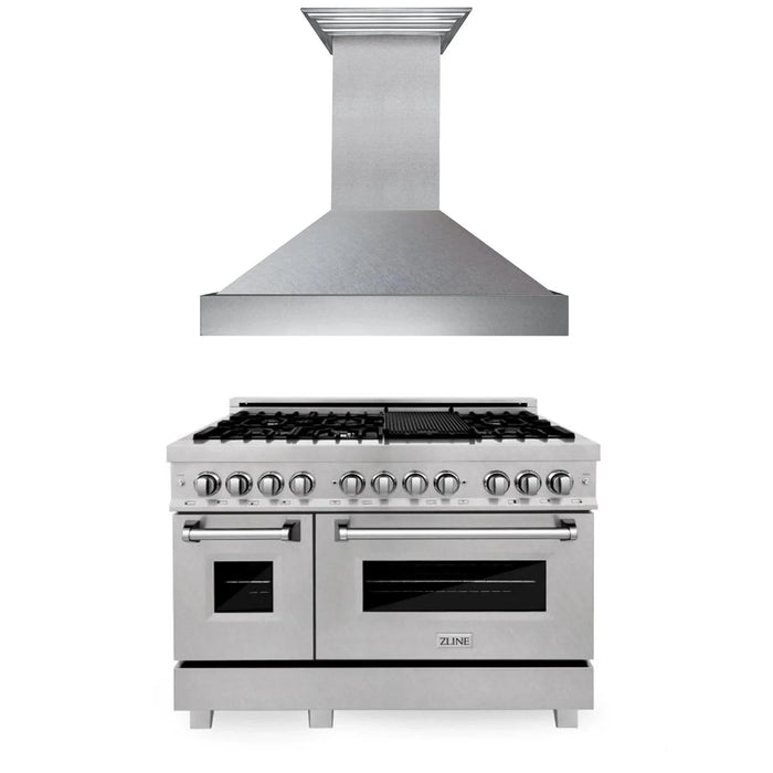 ZLINE 48" Bundle Range RAS - SN - 48 & Range Hood 8654SN - 48, 2KP - RASSNRH48 - Farmhouse Kitchen and Bath
