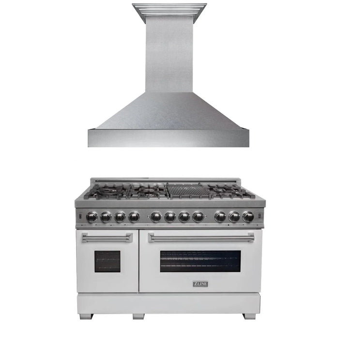 ZLINE 48" Bundle Range RAS - WM - 48 & Range Hood 8654WM - 48, 2KP - RASWMRH48 - Farmhouse Kitchen and Bath