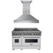 ZLINE 48" Bundle Range RAS - WM - 48 & Range Hood 8654WM - 48, 2KP - RASWMRH48 - Farmhouse Kitchen and Bath