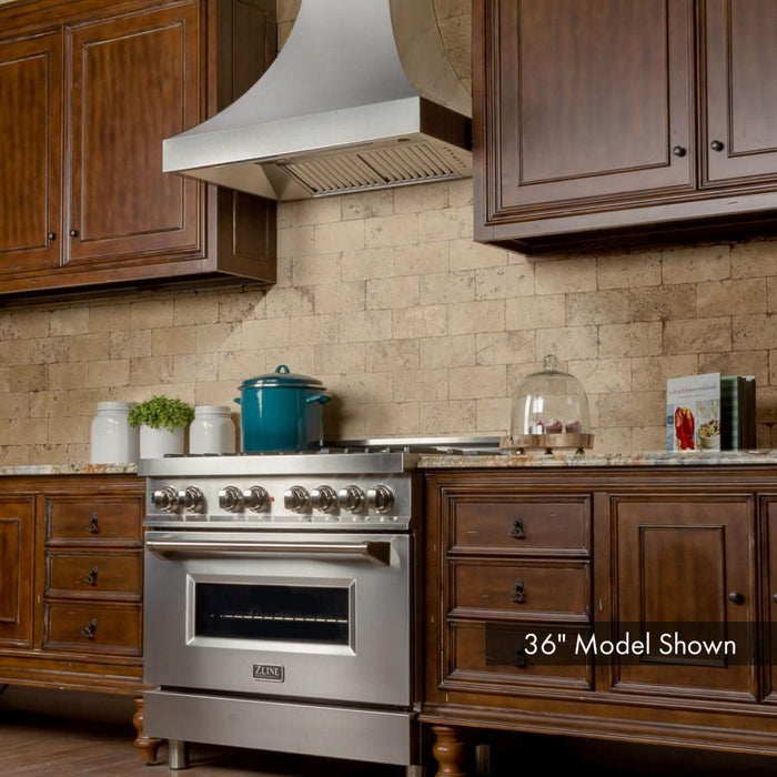 ZLINE 48" Designer Snow Stainless Finish Wall Range Hood, 8632S - 48 - Farmhouse Kitchen and Bath