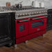 ZLINE 48" Dual Fuel Range in Snow Stainless, Red Gloss Door, RAS - RG - 48 - Farmhouse Kitchen and Bath