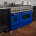 ZLINE 48" Dual Fuel Range Snow Stainless, Blue Matte Door, RAS - BM - 48 - Farmhouse Kitchen and Bath