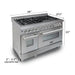 ZLINE 48" Dual Fuel Range Snow Stainless, Red Matte Door, RAS - RM - 48 - Farmhouse Kitchen and Bath