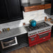 ZLINE 48" Dual Fuel Range Snow Stainless, Red Matte Door, RAS - RM - 48 - Farmhouse Kitchen and Bath