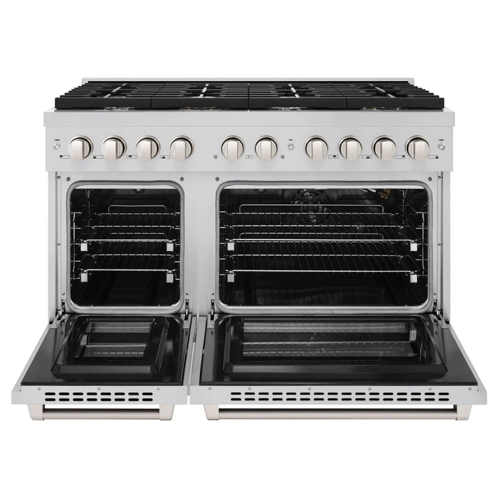 ZLINE 48 in. 8 Burner Double Oven Gas Range, Stainless Steel, SGR48 - Farmhouse Kitchen and Bath
