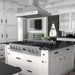 ZLINE 48 in. Porcelain Rangetop in Snow Stainless, 7 Gas Burners, RTS - 48 - Farmhouse Kitchen and Bath