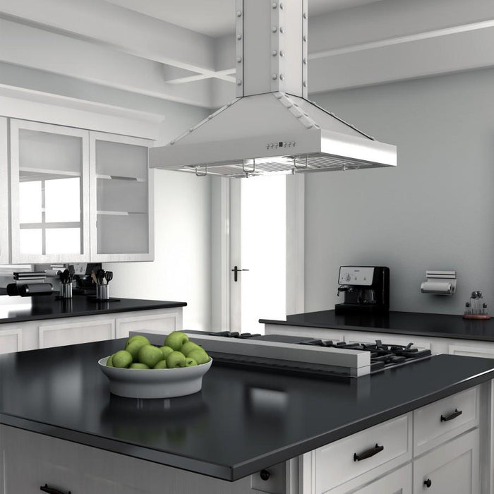 ZLINE 48 in. Porcelain Rangetop in Snow Stainless, 7 Gas Burners, RTS - 48 - Farmhouse Kitchen and Bath