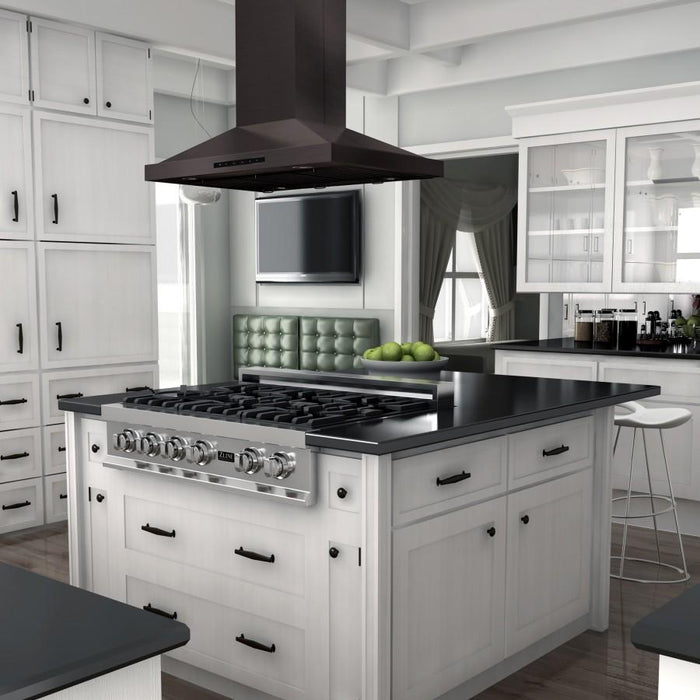 ZLINE 48" Island Range Hood in Black Stainless Steel, BSGL2iN - 48 - Farmhouse Kitchen and Bath