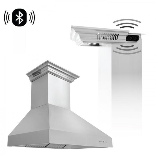 ZLINE 48" Professional Wall Range Hood, Built - in CrownSound® Bluetooth Speakers, 667CRN - BT - 48 - Farmhouse Kitchen and Bath