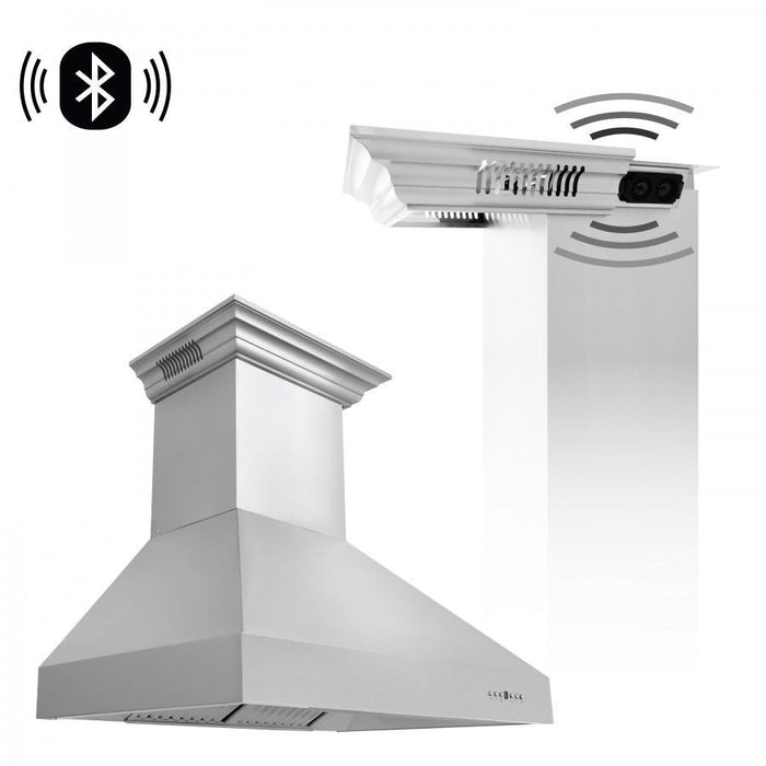 ZLINE 48" Professional Wall Range Hood, Built - in CrownSound® Bluetooth Speakers, 667CRN - BT - 48 - Farmhouse Kitchen and Bath